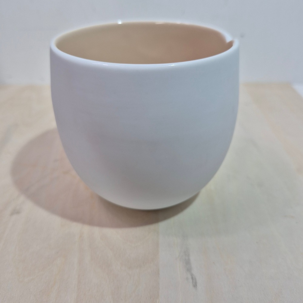 Nespresso India Mahdavi Origin Collection Coffee Mug White Peach Porcelain D1935